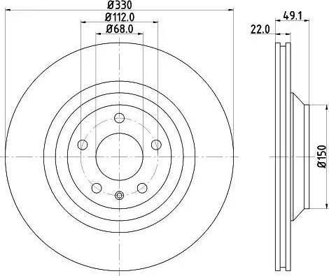 ATE 24.0122-0223.1 - Disc frana aaoparts.ro