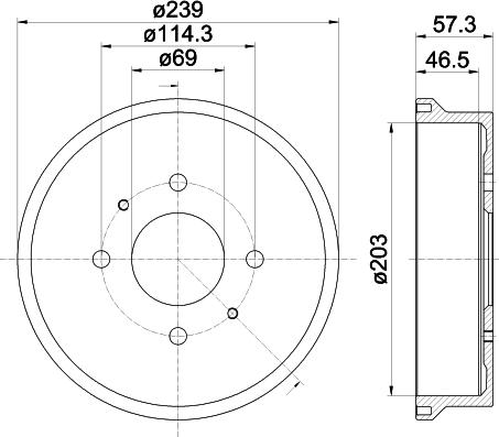 HELLA PAGID 8DT 355 303-041 - Tambur frana aaoparts.ro