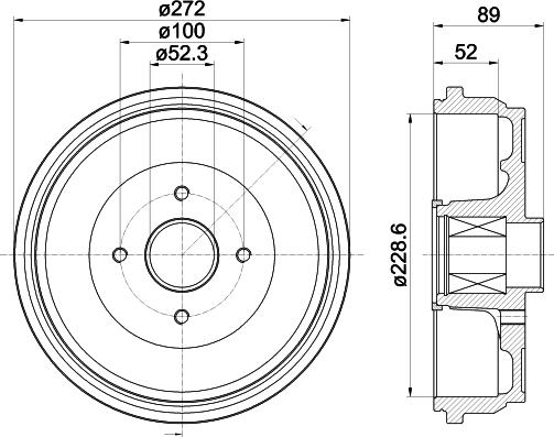 HELLA PAGID 8DT 355 303-111 - Tambur frana aaoparts.ro