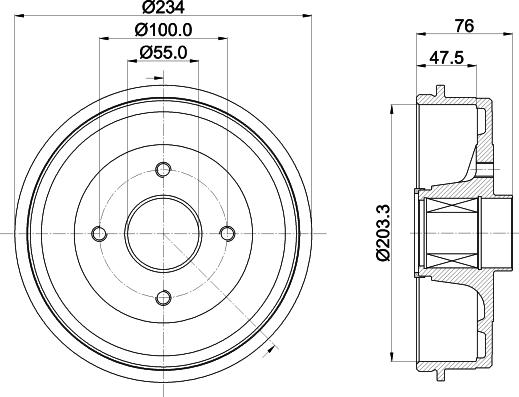 HELLA PAGID 8DT 355 303-321 - Tambur frana aaoparts.ro