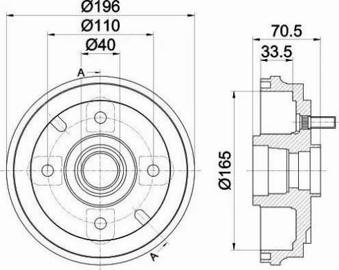 HELLA PAGID 8DT 355 302-521 - Tambur frana aaoparts.ro