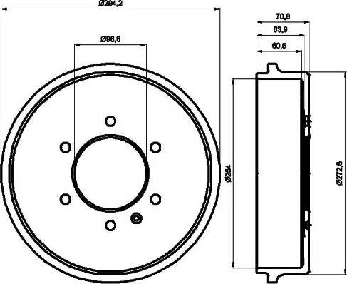 HELLA PAGID 8DT 355 302-181 - Tambur frana aaoparts.ro
