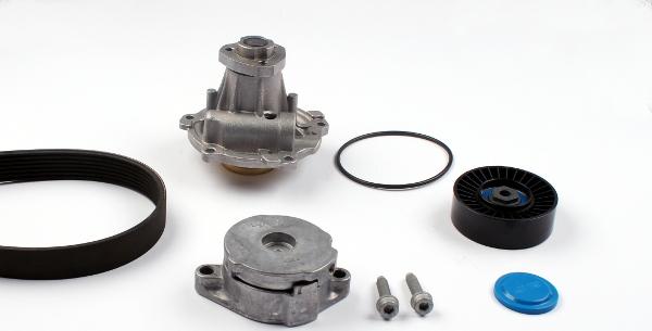 Hepu PK05428 - Pompa apa + Set curea transmisie cu caneluri aaoparts.ro