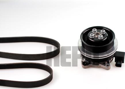 Hepu PK06510 - Pompa apa + Set curea transmisie cu caneluri aaoparts.ro