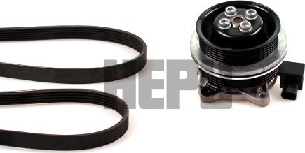 Hepu PK06511 - Pompa apa + Set curea transmisie cu caneluri aaoparts.ro