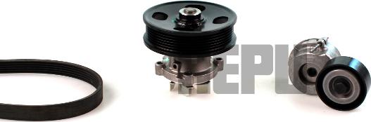Hepu PK03231 - Pompa apa + Set curea transmisie cu caneluri aaoparts.ro
