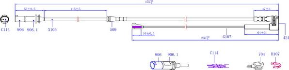 Hi-Q SWS1621 - Senzor de avertizare,uzura placute de frana aaoparts.ro