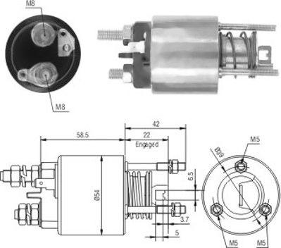 Hoffer 46121 - Solenoid, electromotor aaoparts.ro