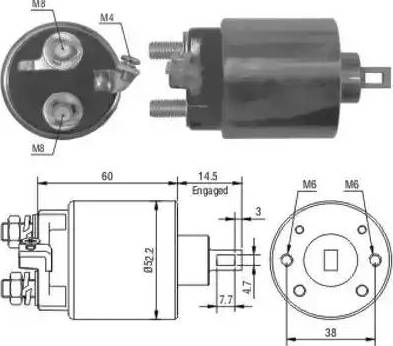 Hoffer 6646056 - Solenoid, electromotor aaoparts.ro