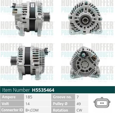 Hoffer H5535464 - Generator / Alternator aaoparts.ro