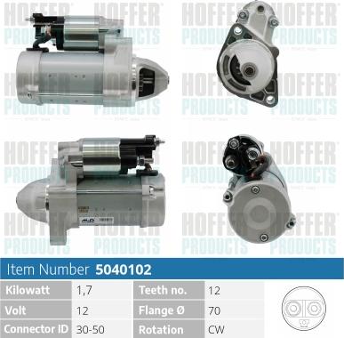 Hoffer H5040102 - Starter aaoparts.ro