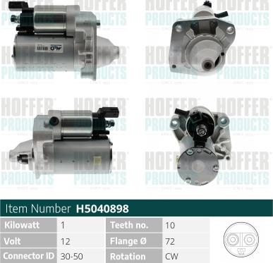 Hoffer H5040898 - Starter aaoparts.ro