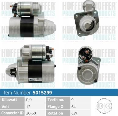 Hoffer H5015299 - Starter aaoparts.ro