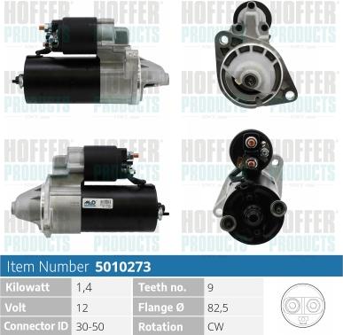 Hoffer H5010273 - Starter aaoparts.ro
