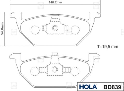Hola BD839 - Set placute frana,frana disc aaoparts.ro