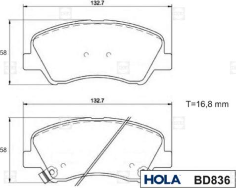Hola BD836 - Set placute frana,frana disc aaoparts.ro