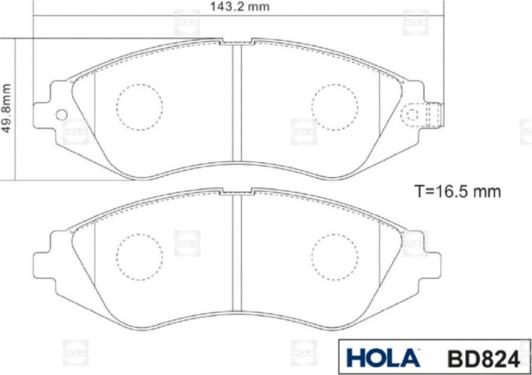 Hola BD824 - Set placute frana,frana disc aaoparts.ro