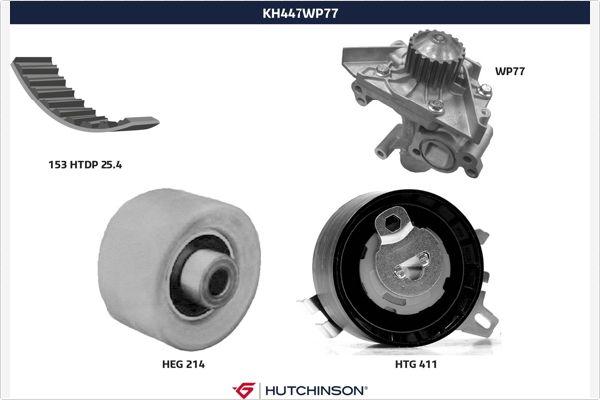 Hutchinson KH 447WP77 - Set pompa apa + curea dintata aaoparts.ro