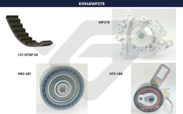 Hutchinson KH 548WP378 - Set pompa apa + curea dintata aaoparts.ro