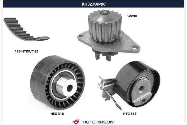 Hutchinson KH 323WP90 - Set pompa apa + curea dintata aaoparts.ro