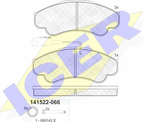 Icer 141522 - Set placute frana,frana disc aaoparts.ro