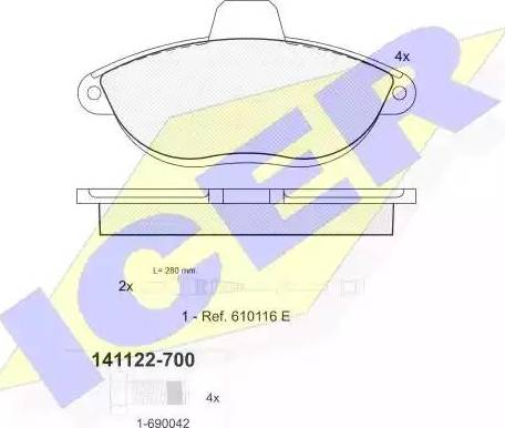 Icer 141122 - Set placute frana,frana disc aaoparts.ro