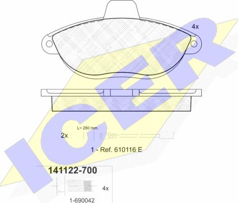 Icer 141122-700 - Set placute frana,frana disc aaoparts.ro
