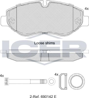 Icer 141832LM - Set placute frana,frana disc aaoparts.ro
