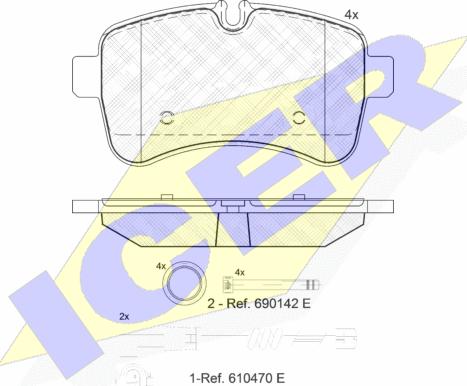 Icer 141837-203 - Set placute frana,frana disc aaoparts.ro
