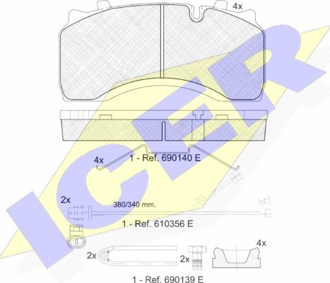 Icer 151430-124 - Set placute frana,frana disc aaoparts.ro