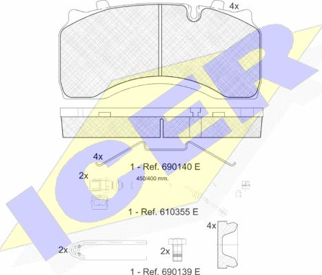 Icer 151430-122 - Set placute frana,frana disc aaoparts.ro