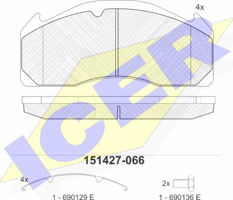 Icer 151427 - Set placute frana,frana disc aaoparts.ro