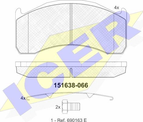 Icer 151638-066 - Set placute frana,frana disc aaoparts.ro