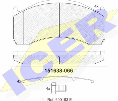 Icer 151638 - Set placute frana,frana disc aaoparts.ro