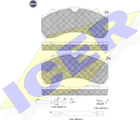 Icer 152124 G - Set placute frana,frana disc aaoparts.ro
