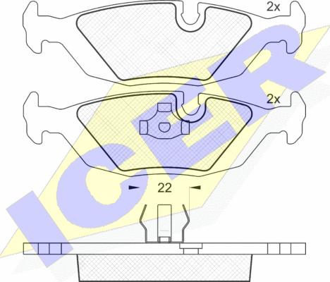 Icer 180422 - Set placute frana,frana disc aaoparts.ro