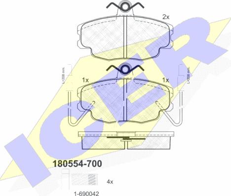 Icer 180554-700 - Set placute frana,frana disc aaoparts.ro