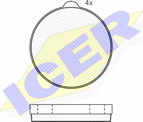 Icer 180245 - Set placute de frana,frana de parcare cu disc aaoparts.ro