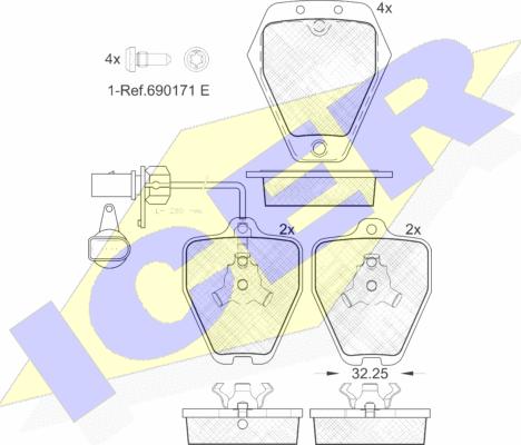 Icer 181694 - Set placute frana,frana disc aaoparts.ro