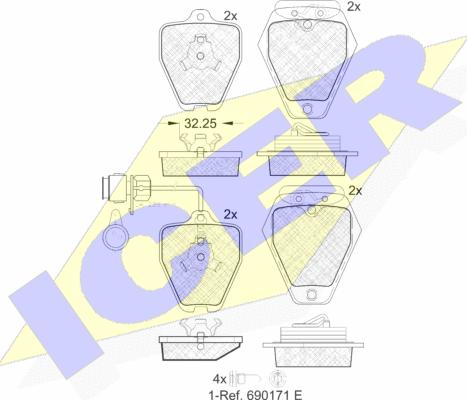 Icer 181691 - Set placute frana,frana disc aaoparts.ro