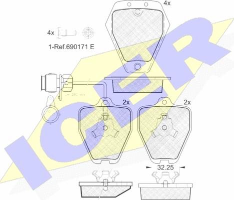 Icer 181693 - Set placute frana,frana disc aaoparts.ro