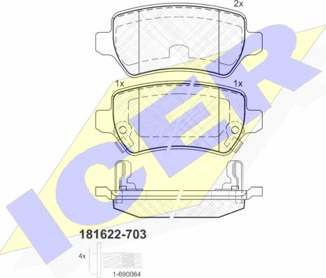 Icer 181622-703 - Set placute frana,frana disc aaoparts.ro