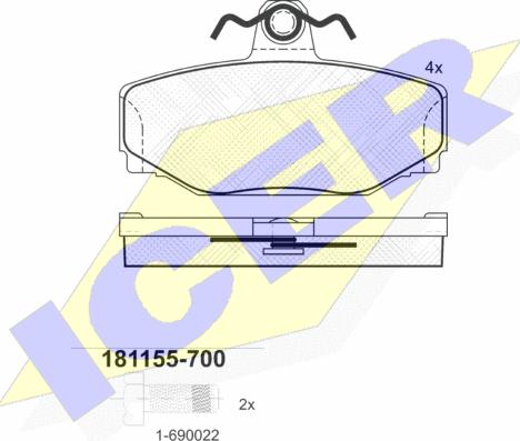 Icer 181155-700 - Set placute frana,frana disc aaoparts.ro