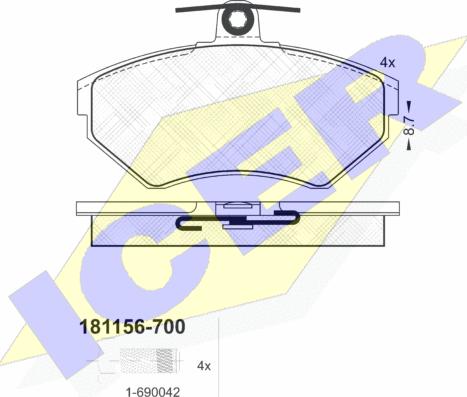Icer 181156-700 - Set placute frana,frana disc aaoparts.ro
