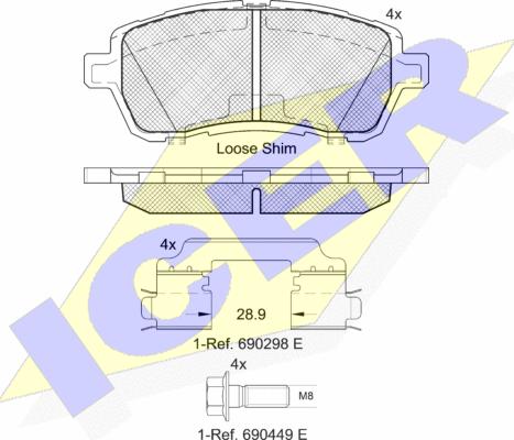 Icer 181881-204 - Set placute frana,frana disc aaoparts.ro