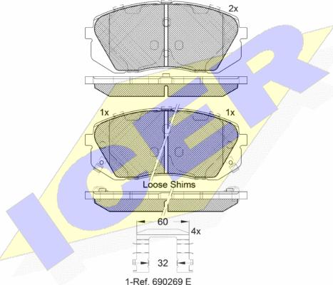 Icer 181826-201 - Set placute frana,frana disc aaoparts.ro