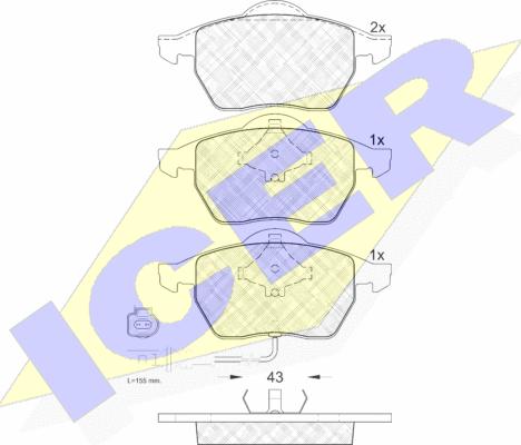 Icer 181396 - Set placute frana,frana disc aaoparts.ro