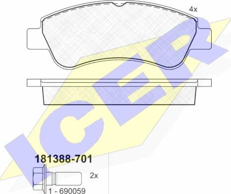 Icer 181388-701 - Set placute frana,frana disc aaoparts.ro