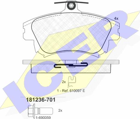Icer 181236-701 - Set placute frana,frana disc aaoparts.ro