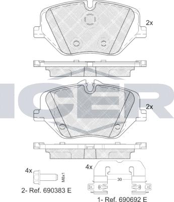 Icer 182468 - Set placute frana,frana disc aaoparts.ro